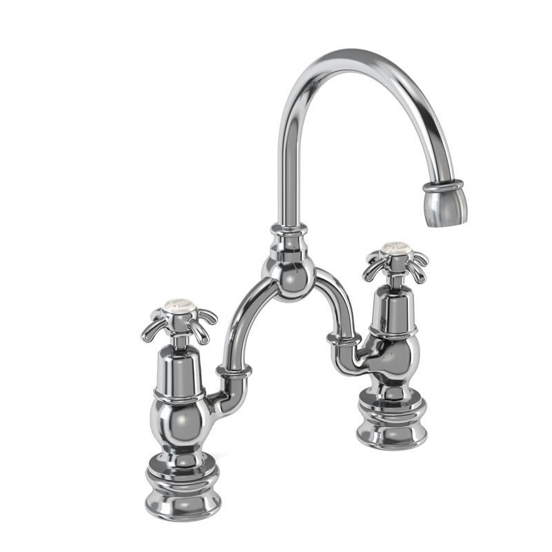 Anglesey Medici Regent 2 tap hole arch mixer with curved spout (200mm centres)
